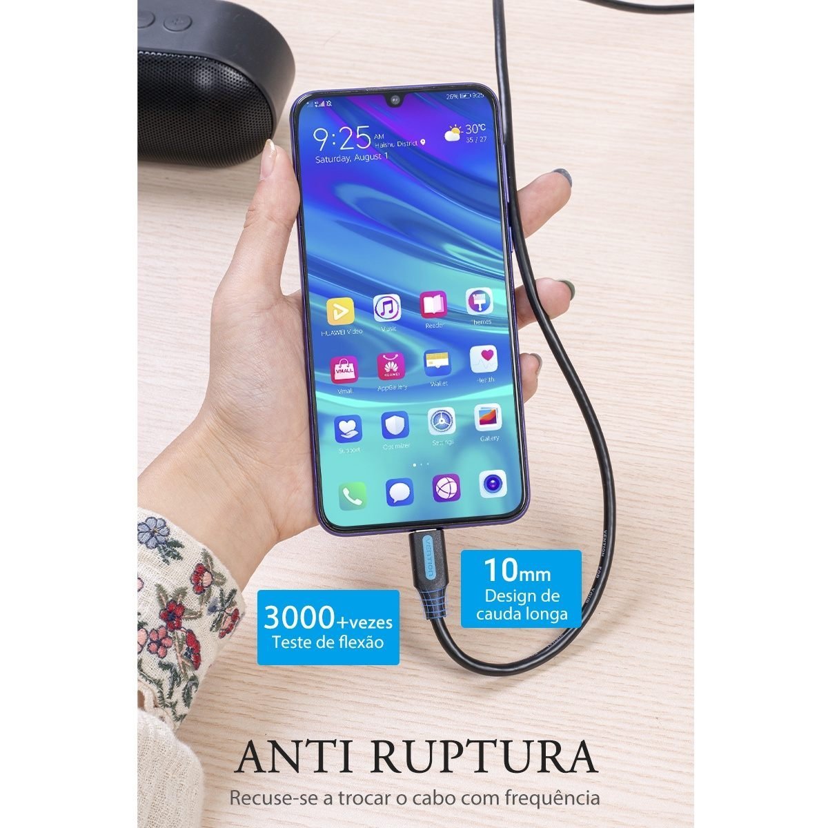 Cabo Carregador Celular Turbo USB-C Curto - Vention - Imagem 6
