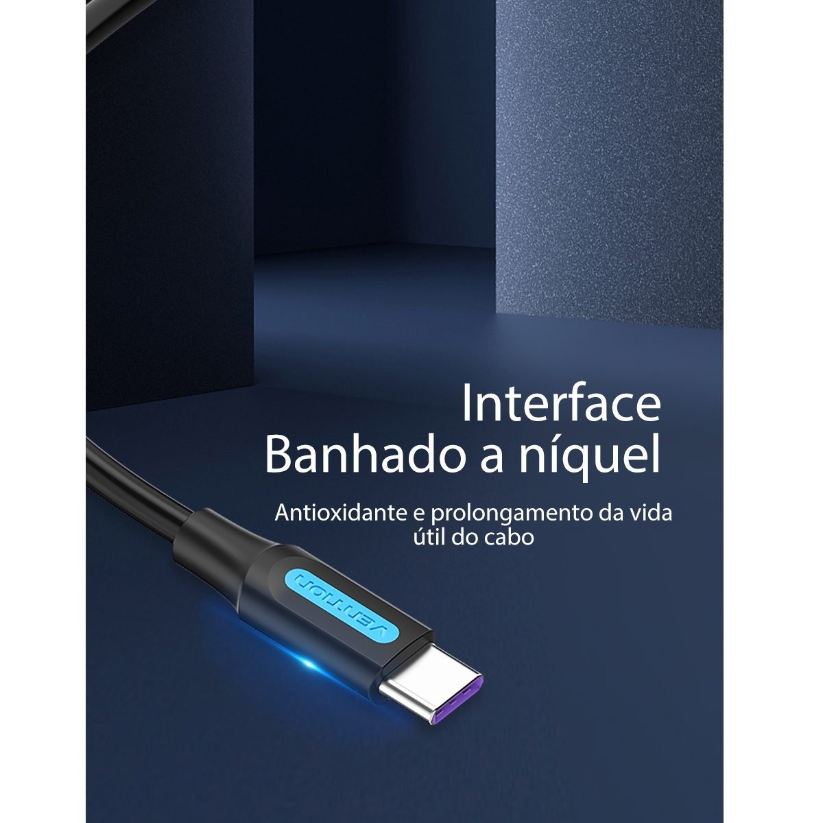 Cabo Carregador Celular Turbo USB-C Curto - Vention - Imagem 7