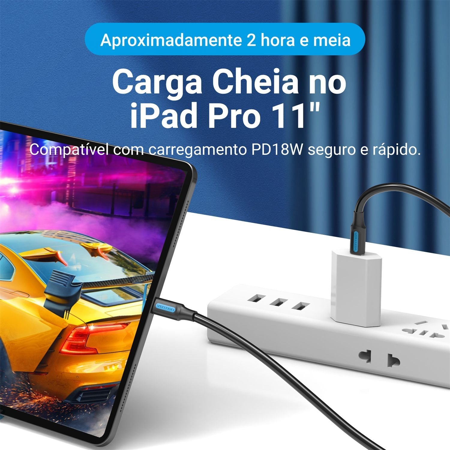 Cabo Carregador USB Tipo C Dupla Ponta Curto - Vention - Imagem 4