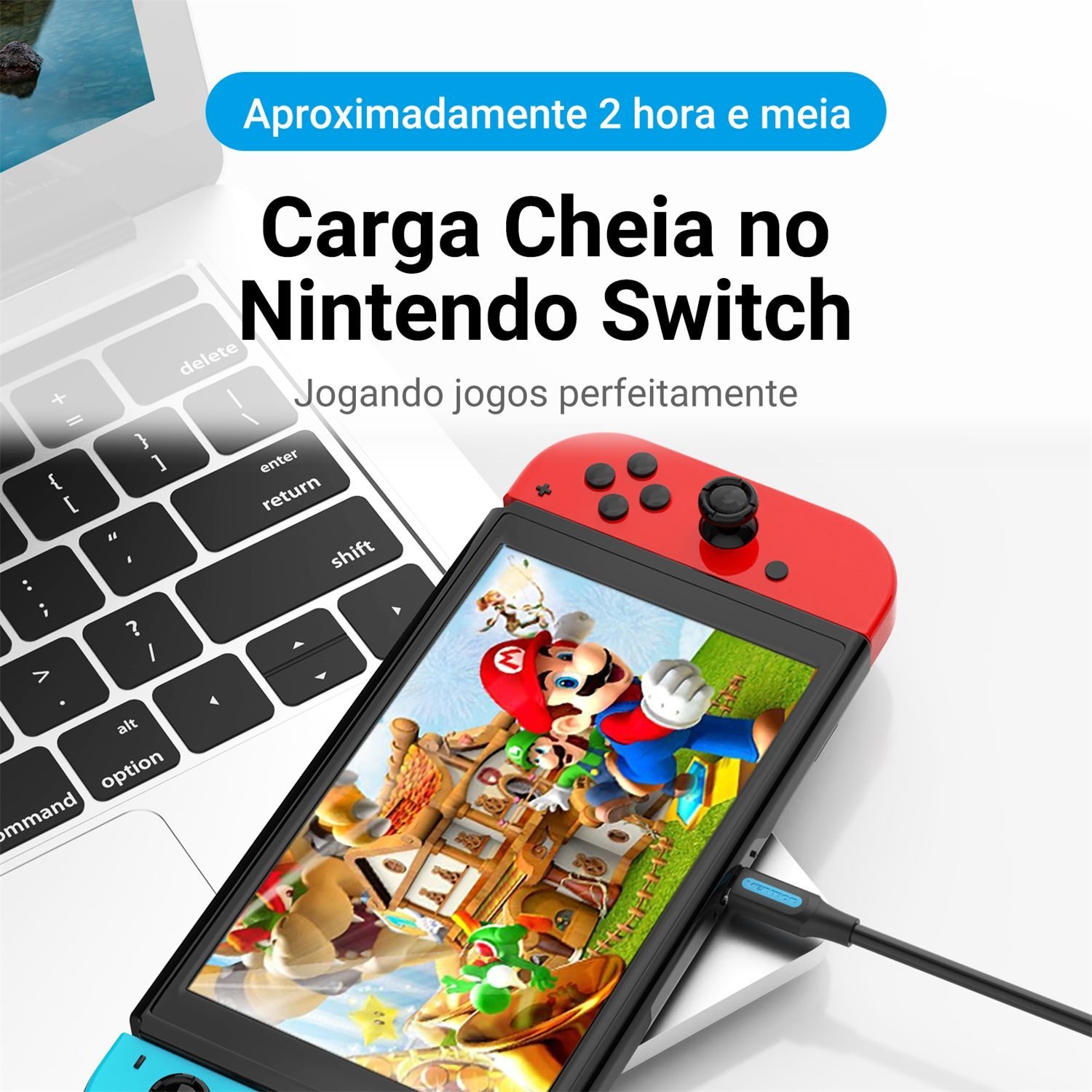 Cabo Carregador USB Tipo C Dupla Ponta Curto - Vention - Imagem 5