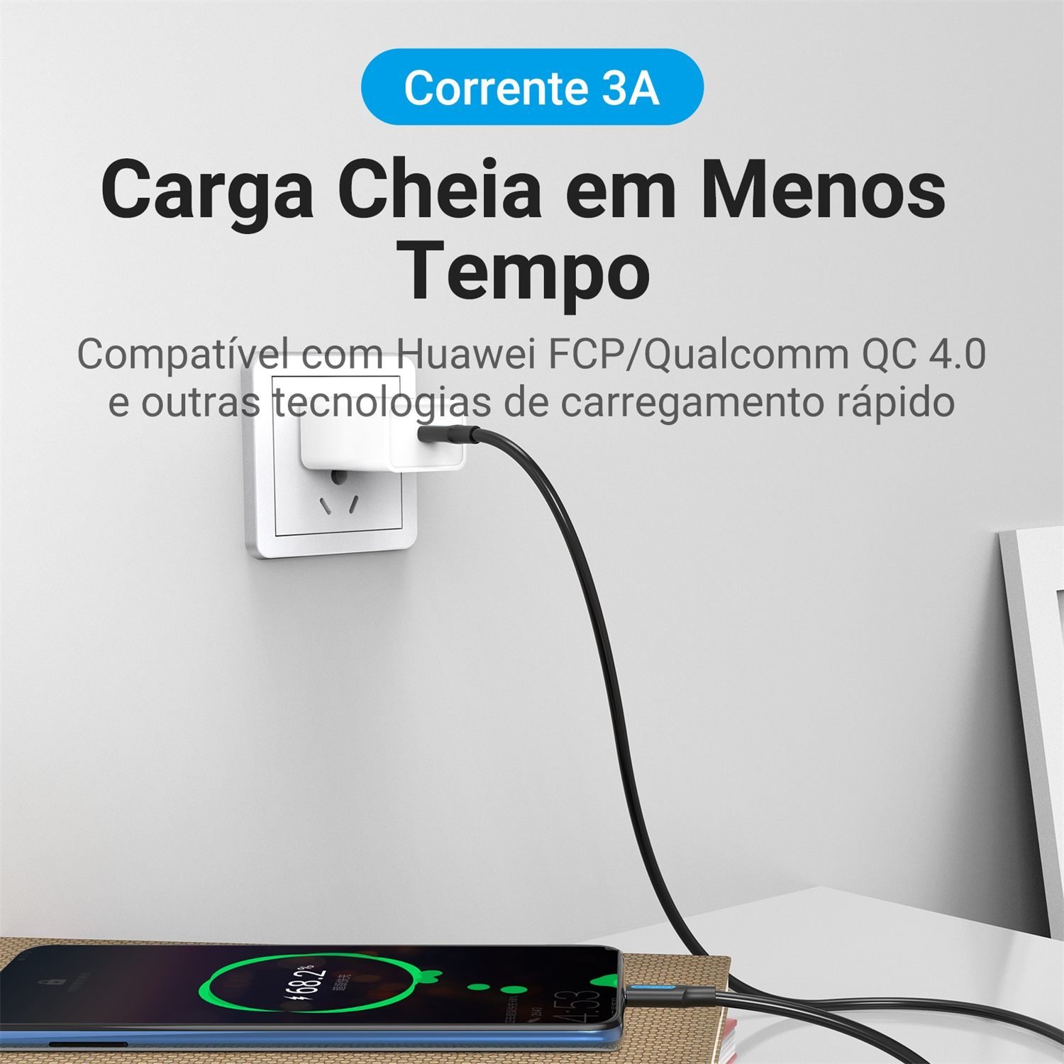 Cabo Carregador USB Tipo C Dupla Ponta Curto - Vention - Imagem 6