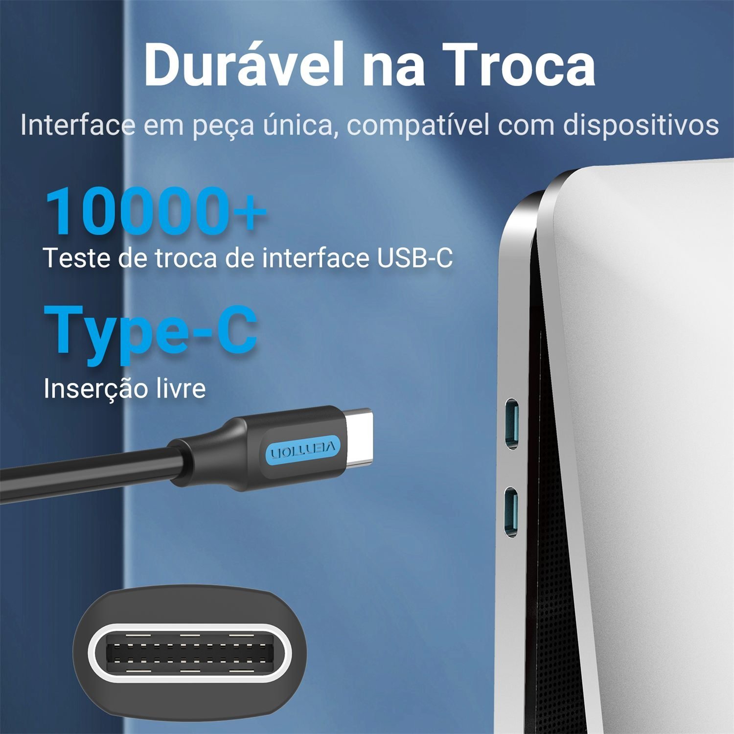 Cabo Carregador USB Tipo C Dupla Ponta Curto - Vention - Imagem 8
