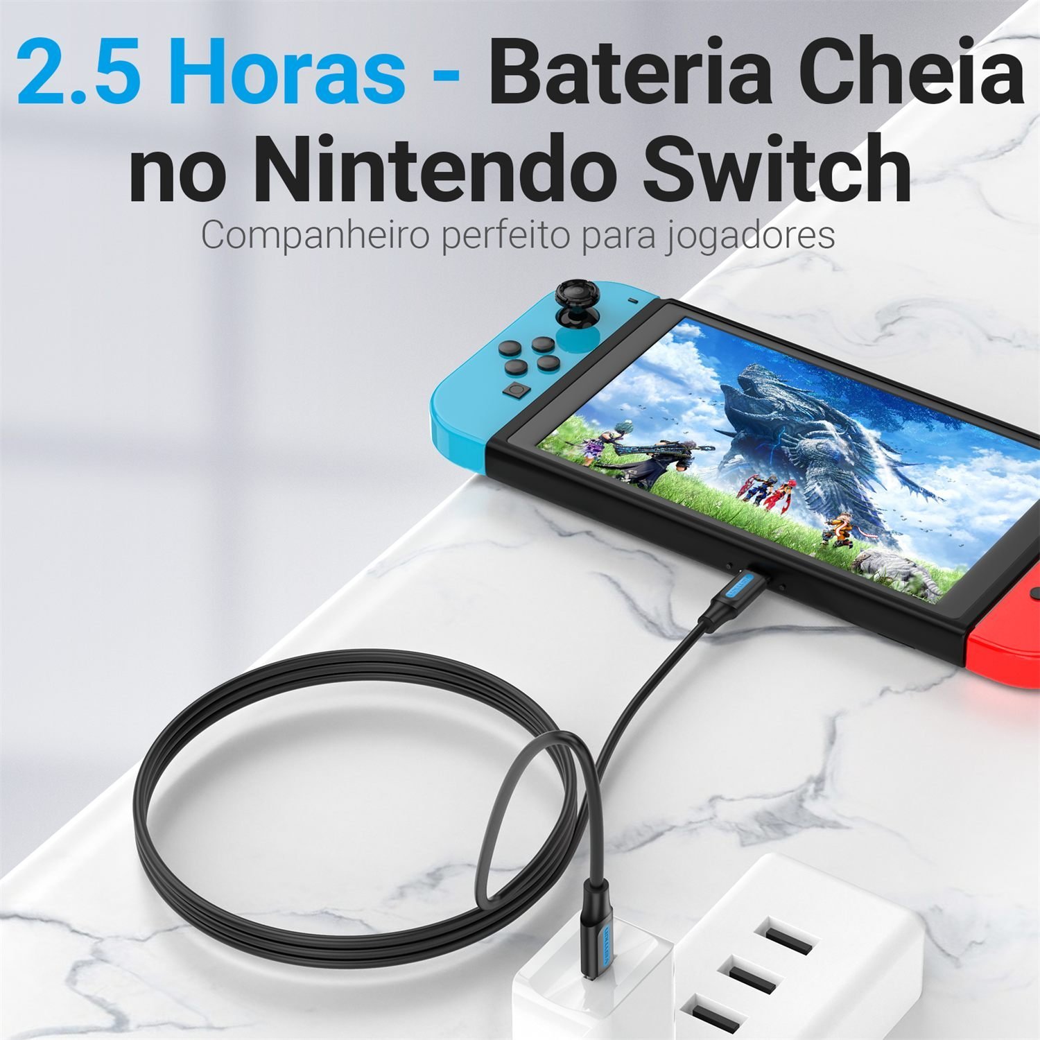 Cabo Carregador USB Tipo-C para USB-C 100W 5A - Vention - Imagem 8