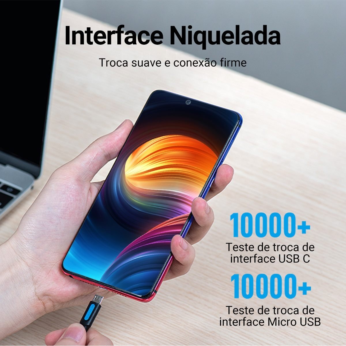 Cabo USB Tipo C para Micro-USB V8 Turbo 2.0A - Vention - Imagem 9