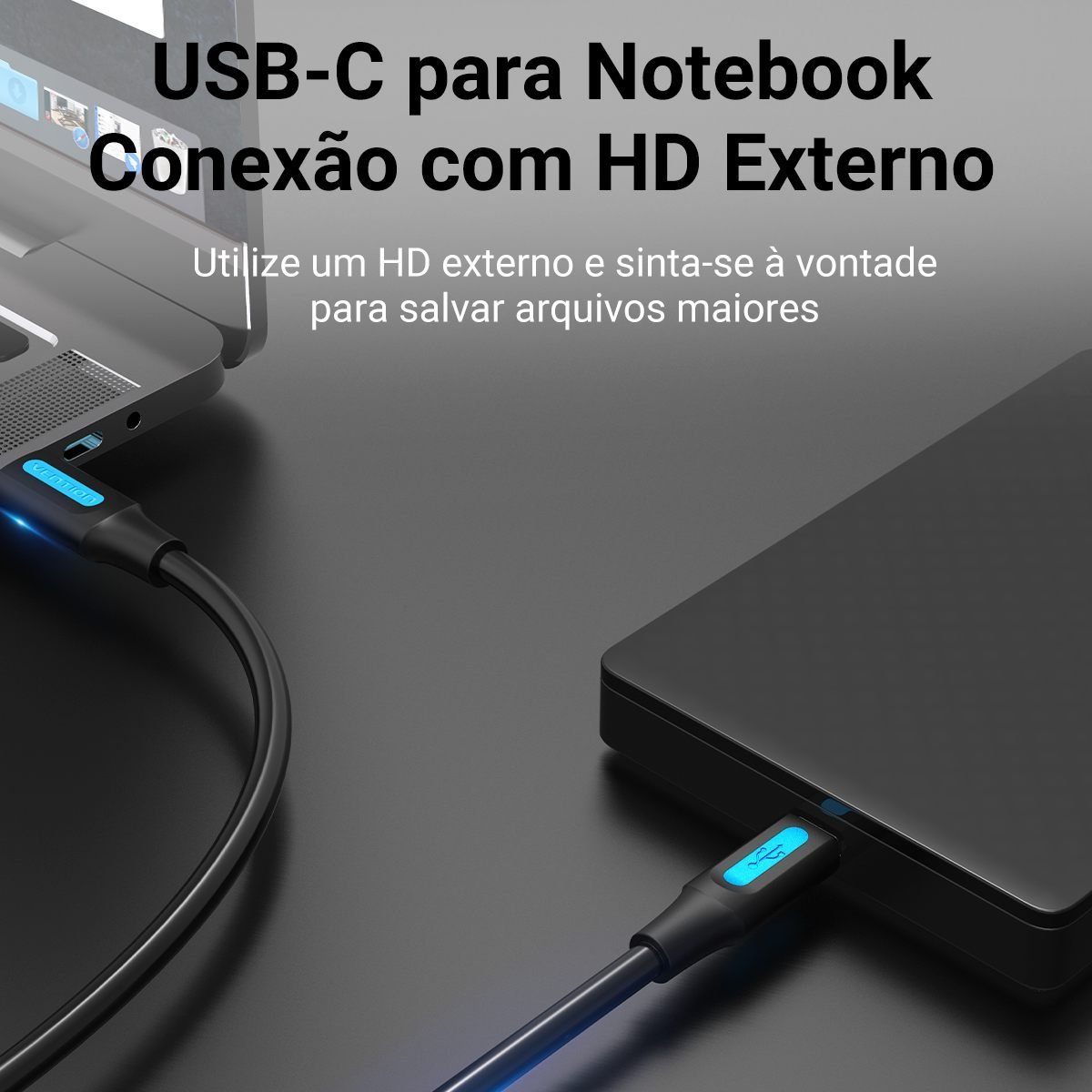 Cabo de Dados e Alimentação Tipo C para Mini USB - Vention - Imagem 2