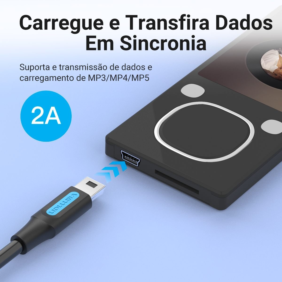 Cabo de Dados e Alimentação Tipo C para Mini USB - Vention - Imagem 5