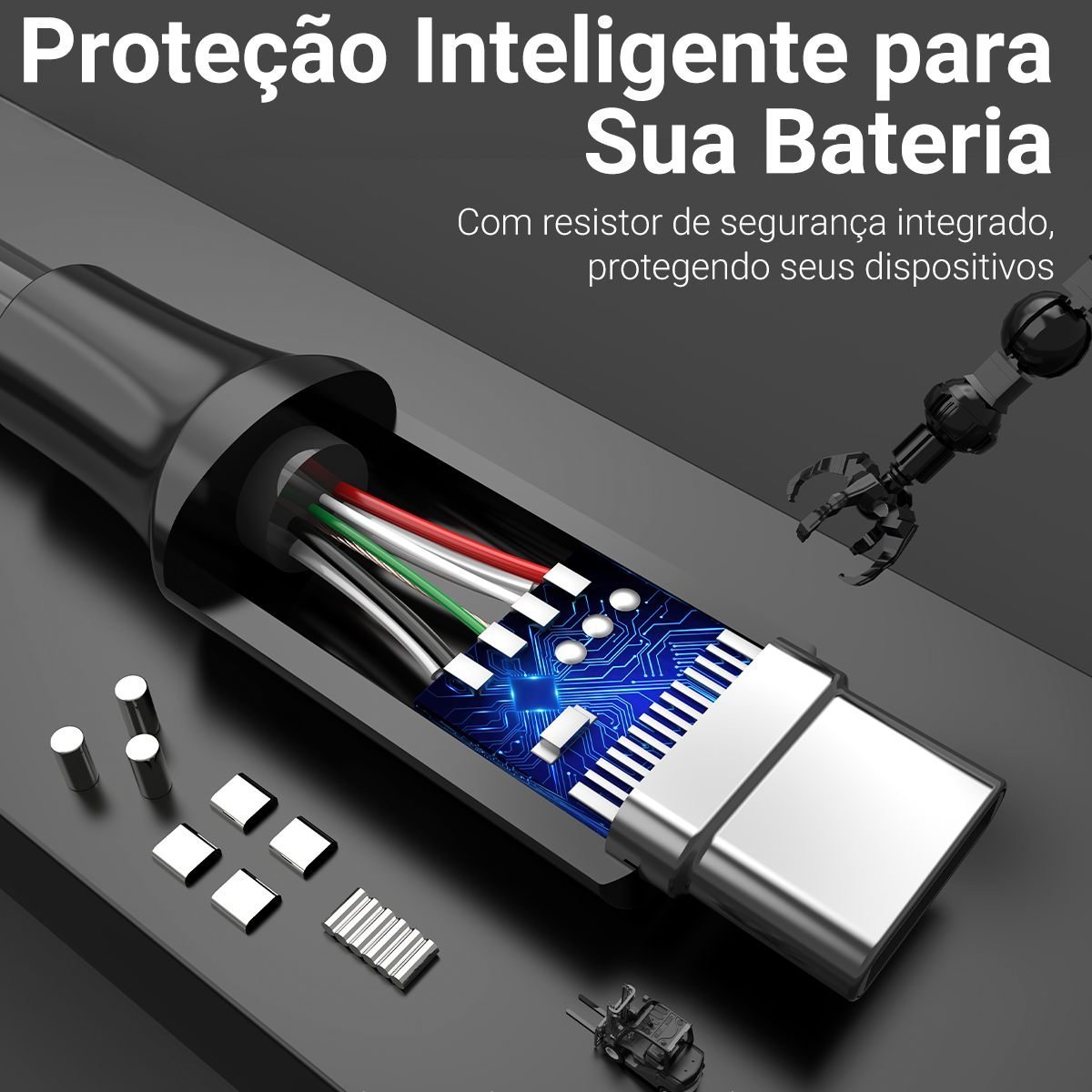 Cabo Carregador Tipo C x USB 3.0 Celular HD 3A - Vention - Imagem 7