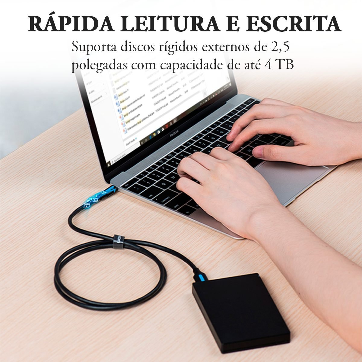 Cabo HD Externo USB-C Tipo C 3.1 para Micro B 5 Gbps - Vention - Imagem 8