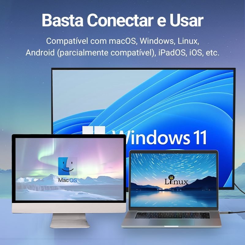 Cabo USB C para DisplayPort 1.2 4K 60Hz Monitor - Vention - Imagem 9