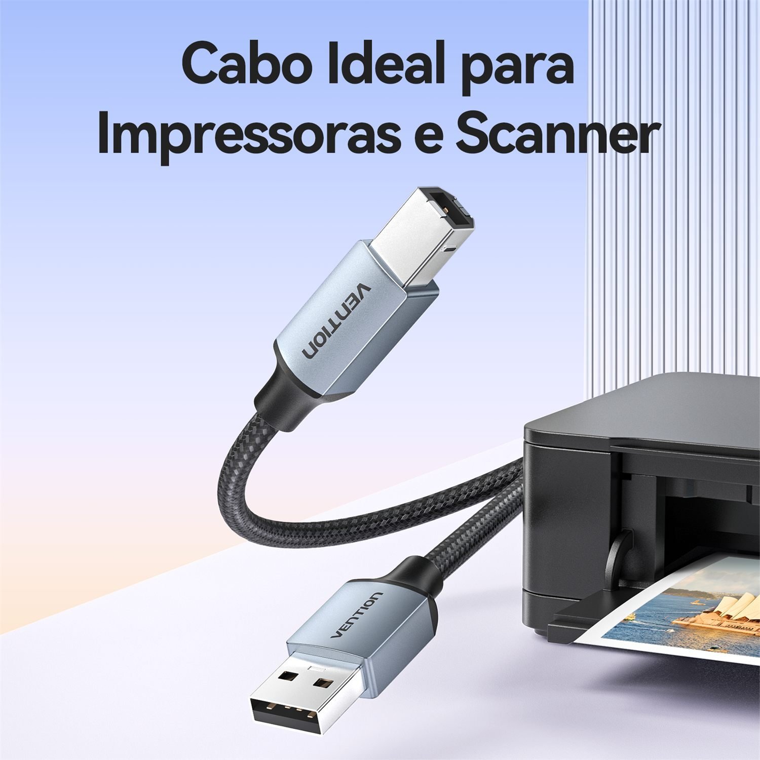 Cabo de Impressora USB 2.0 x USB Tipo-B Printter - Vention - Imagem 2