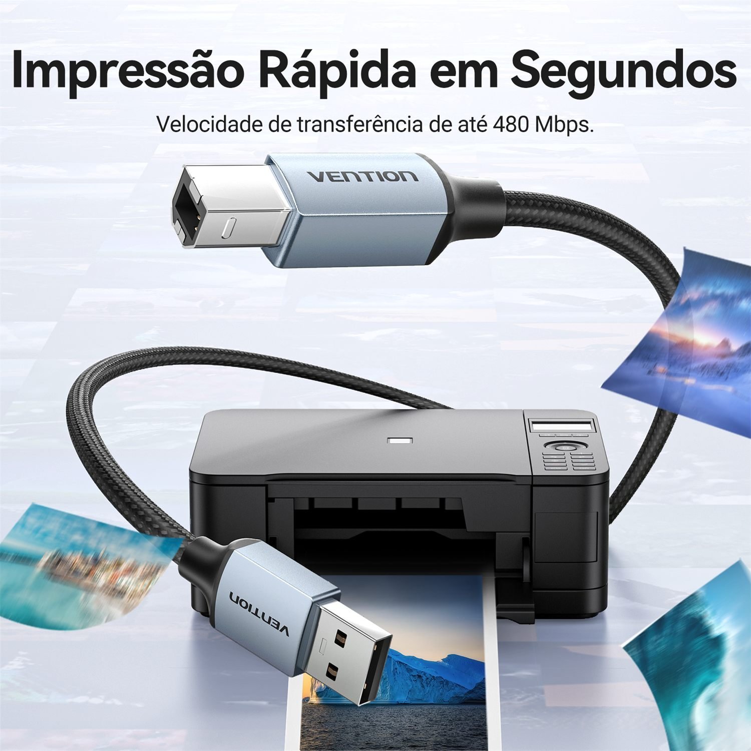 Cabo de Impressora USB 2.0 x USB Tipo-B Printter - Vention - Imagem 4