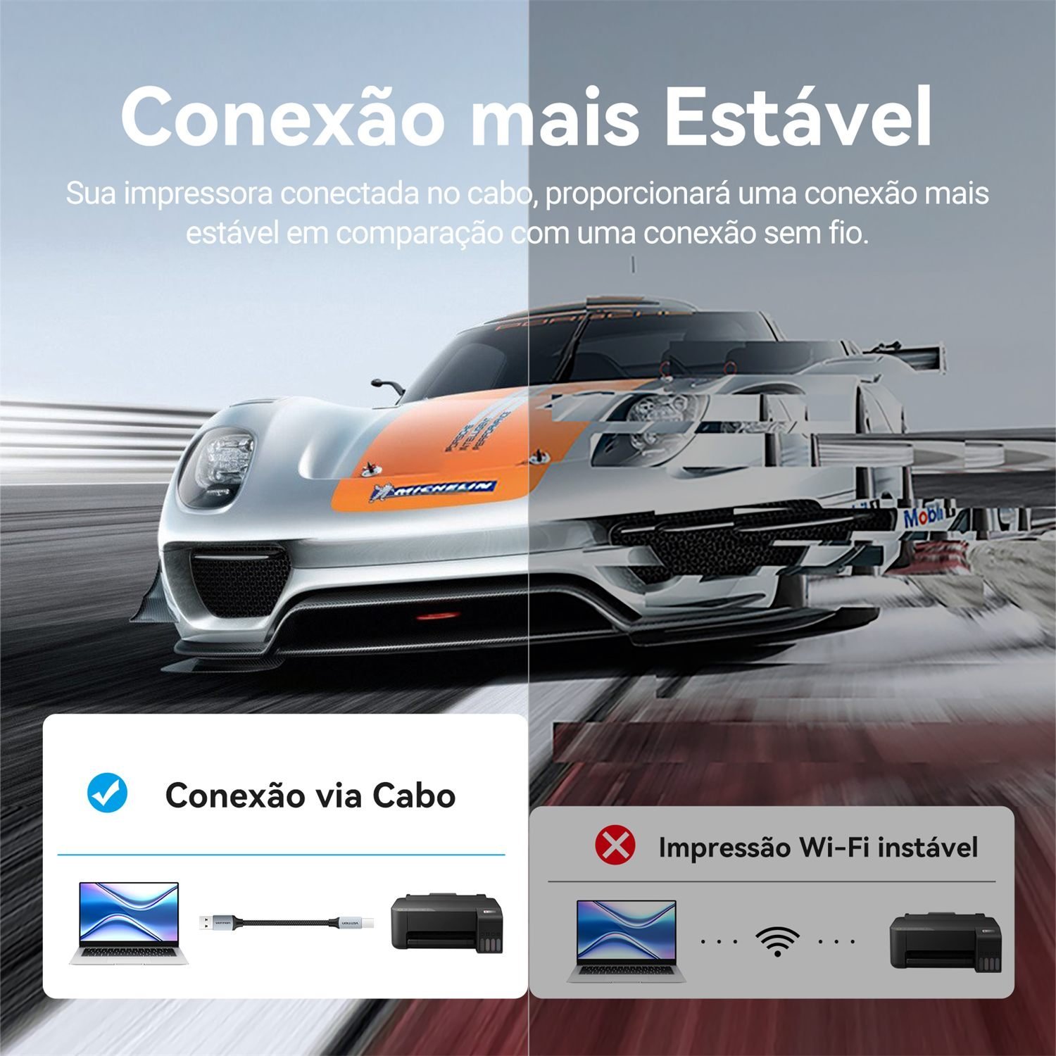 Cabo de Impressora USB 2.0 x USB Tipo-B Printter - Vention - Imagem 6