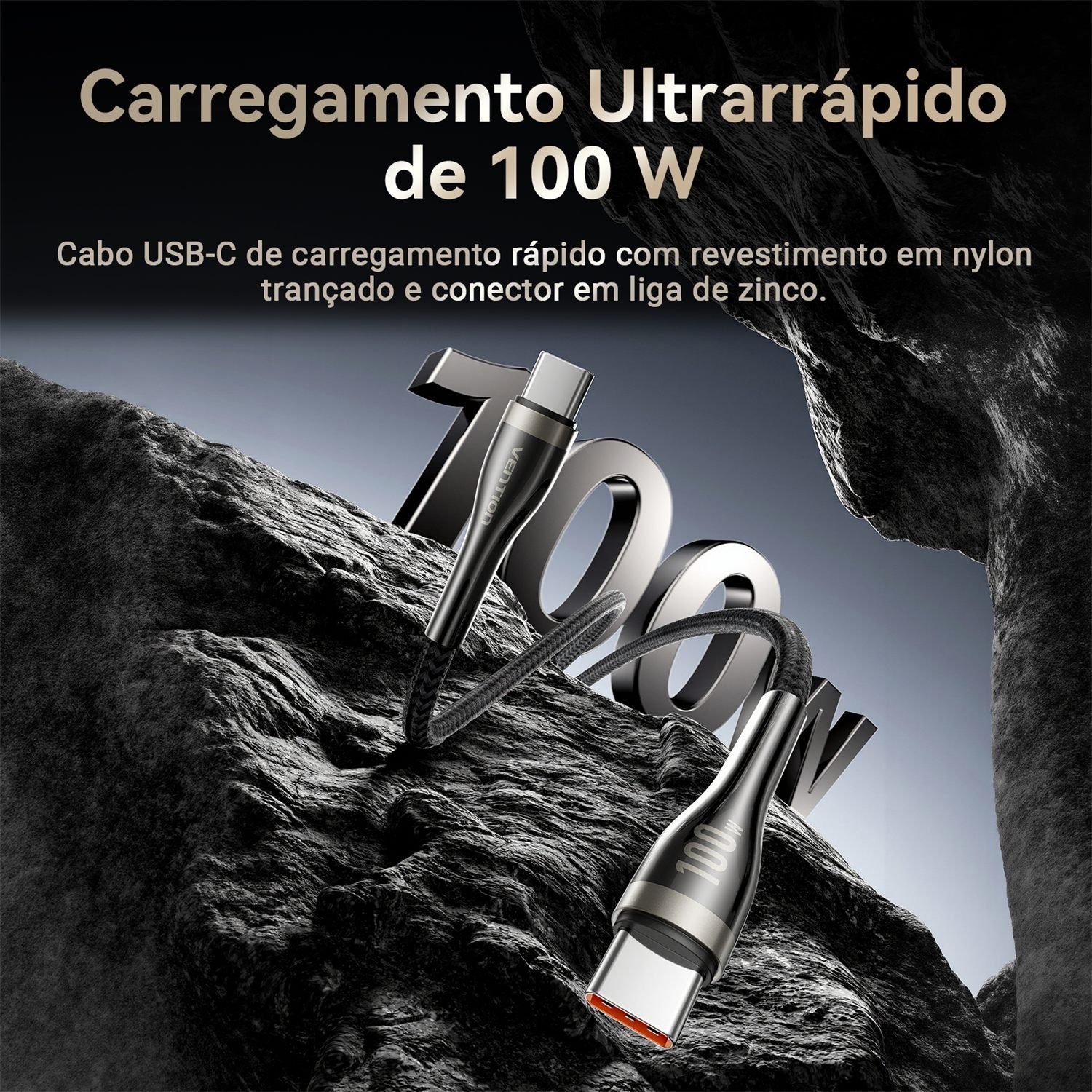 Cabo Carregador Celular USB Tipo C Turbo PD 100W - Vention - Imagem 8