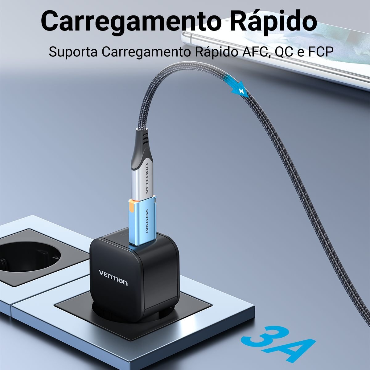 Adaptador OTG USB-A para USB-C 3.1 10 Gbps Fone Dados - Vention - Imagem 4
