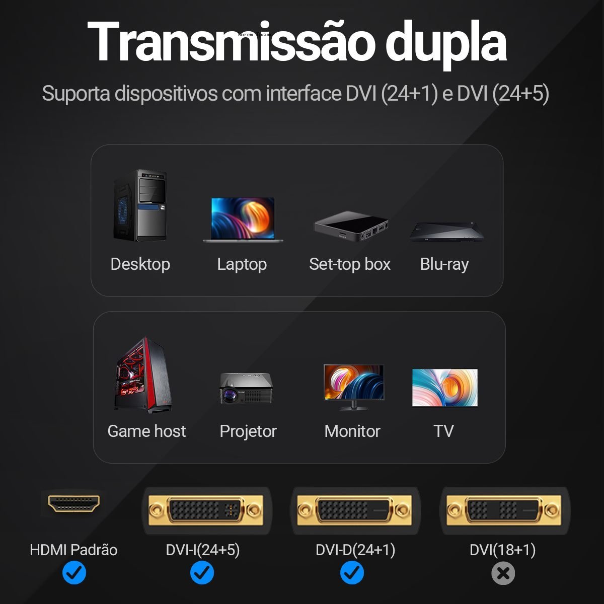 Adaptador DVI 24+1 24+5 x HDMI Monitor Notebook HD - Vention - Imagem 3