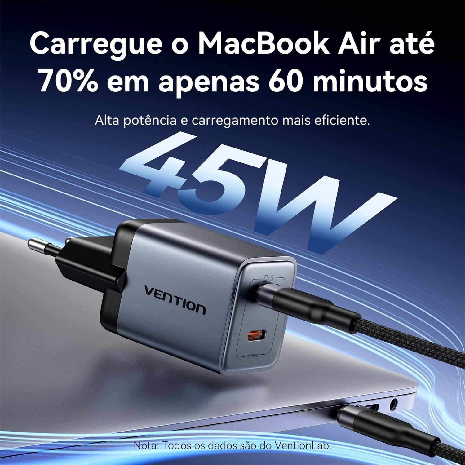 Fonte Parede Turbo 45W para iPhone 13 14 15 16 17 - Vention - Imagem 5