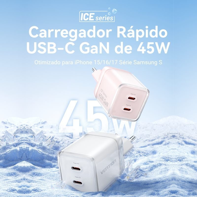 Fonte Parede Turbo 45W para iPhone 13 14 15 16 17 0W - Vention - Imagem 2
