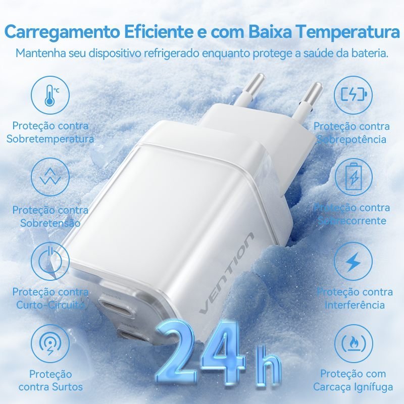 Fonte Parede Turbo 45W para iPhone 13 14 15 16 17 0W - Vention - Imagem 7
