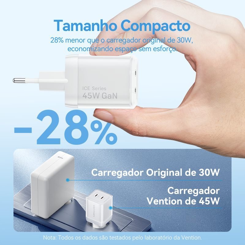 Fonte Parede Turbo 45W para iPhone 13 14 15 16 17 0W - Vention - Imagem 8
