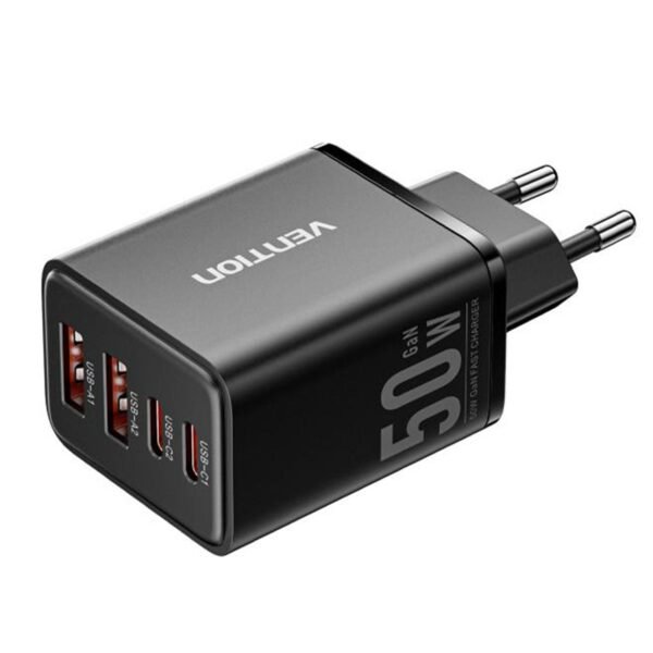 Fonte Carregador 4x1 USB-A + USB-C Turbo Rápido 50W - Vention