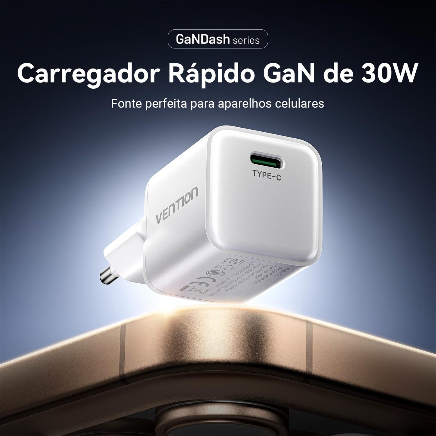 Fonte Turbo 30W para iPhone 13 14 15 16 17 Bivolt - Vention - Imagem 3