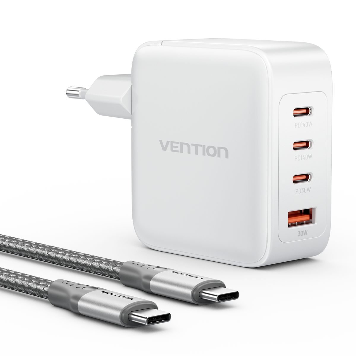 Carregador Rápido GaN 140W 4 em 1 Celular Notebook - Vention