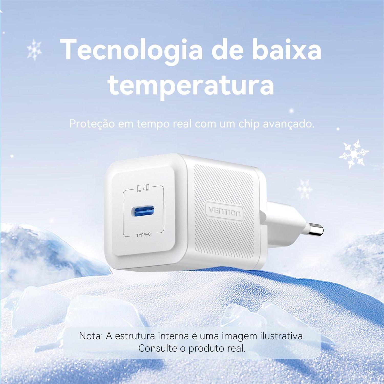 Fonte Turbo 20W para iPhone 13 14 15 16 17 Bivolt - Vention - Imagem 6