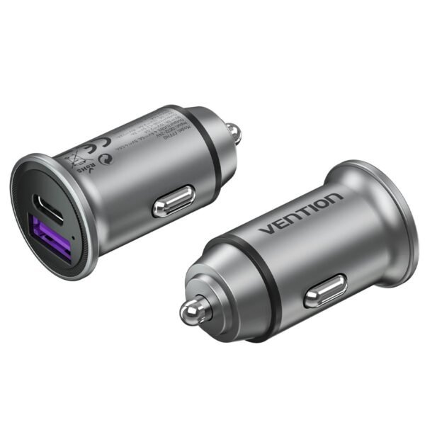 Carregador Celular Acendedor Cigarro Usb+tipo C 30W - Vention