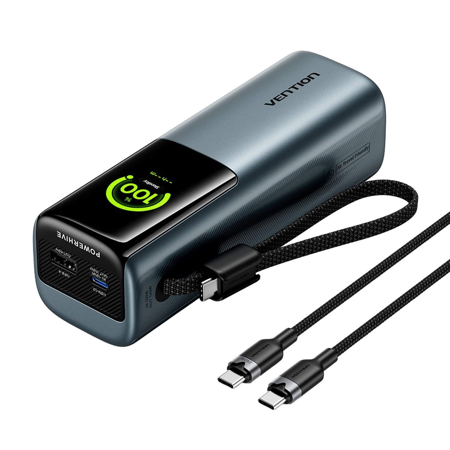 Power Bank 27000mAh 200W 2x USB-C + USB-A Visor Digital PD 3.1 - Vention