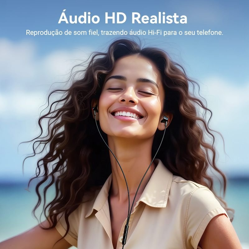 Fone de Ouvido P2 Intra-Auricular com Fio Preto - Vention - Imagem 7
