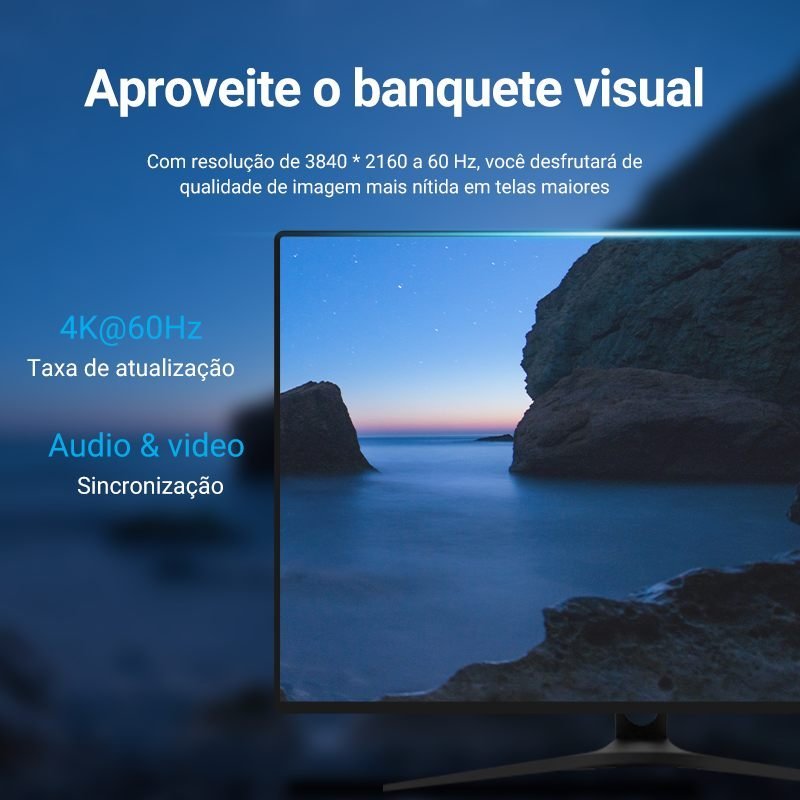 Cabo DisplayPort 1.2 4K Freesync Gsync 144Hz - Vention - Imagem 8