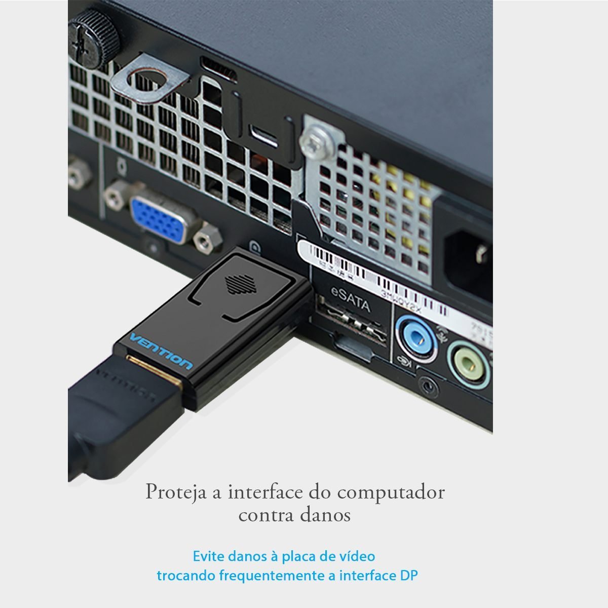 Adaptador HDMI Preto de Emenda DisplayPort Macho para 1 Fêmea - Vention - Imagem 7