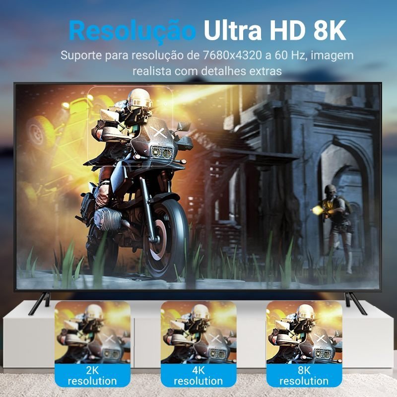 Cabo DisplayPort 1.4 8K 4K HDR 240Hz Ultra HD - Vention - Imagem 3