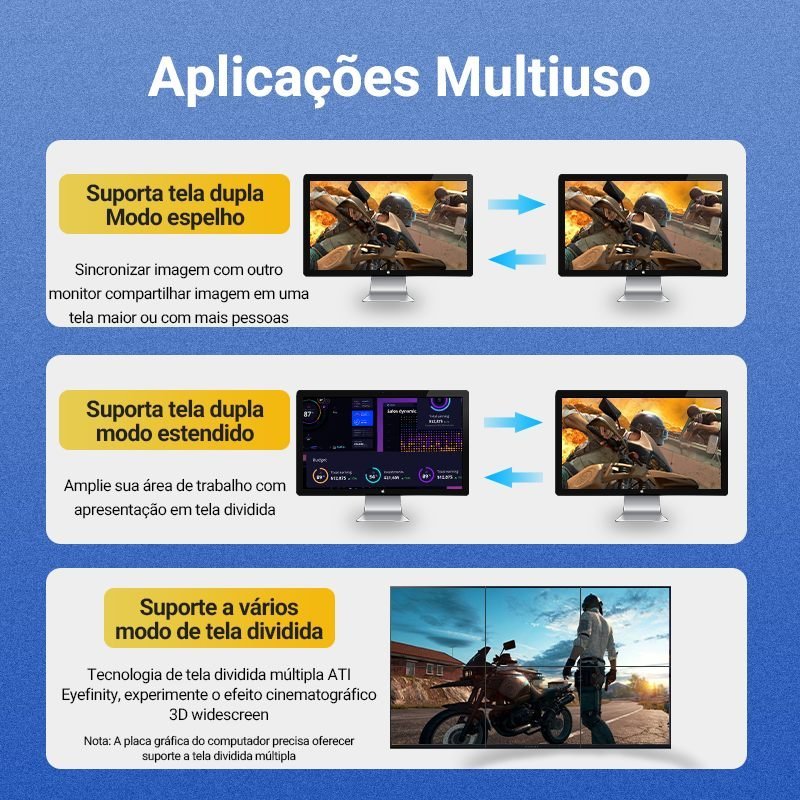 Cabo DisplayPort 1.4 8K 4K HDR 240Hz Ultra HD - Vention - Imagem 9