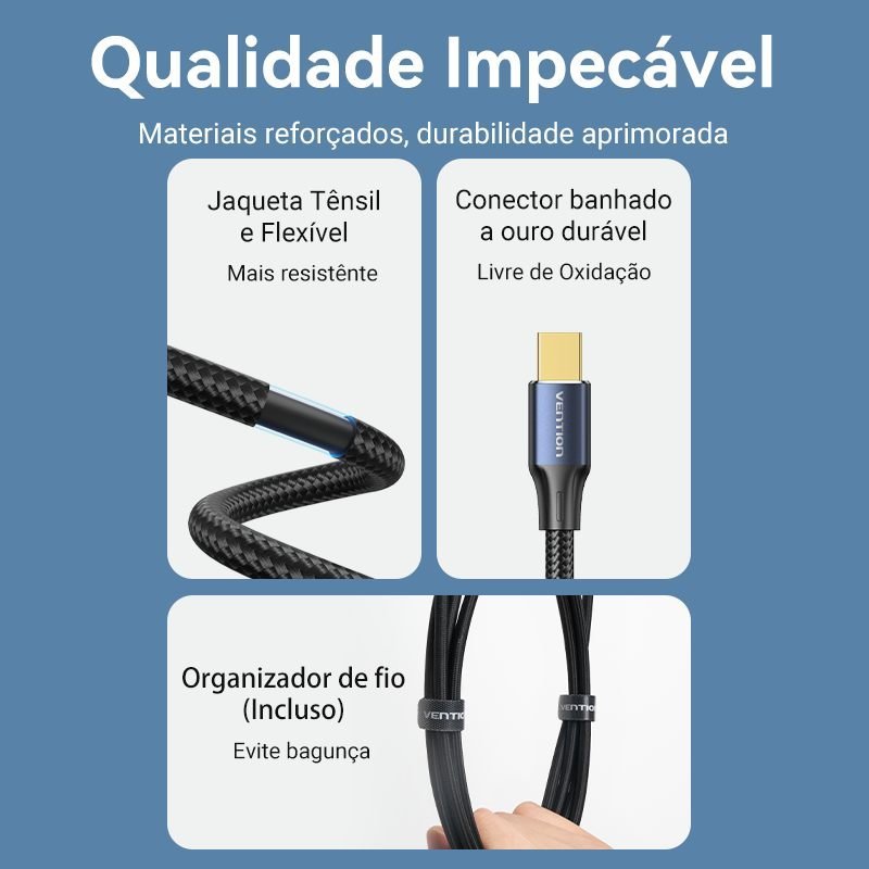Cabo Mini DisplayPort DP 8K 60Hz 4K 144Hz - Vention - Imagem 8