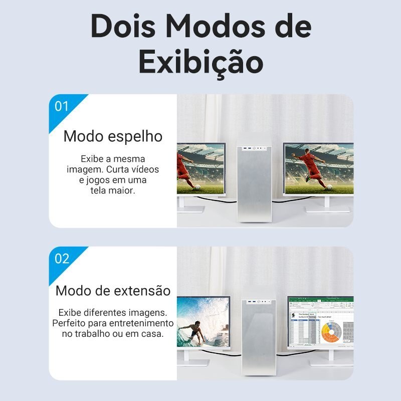 Cabo DisplayPort para HDMI 2.0 Full HD Gamer PC - Vention - Imagem 5