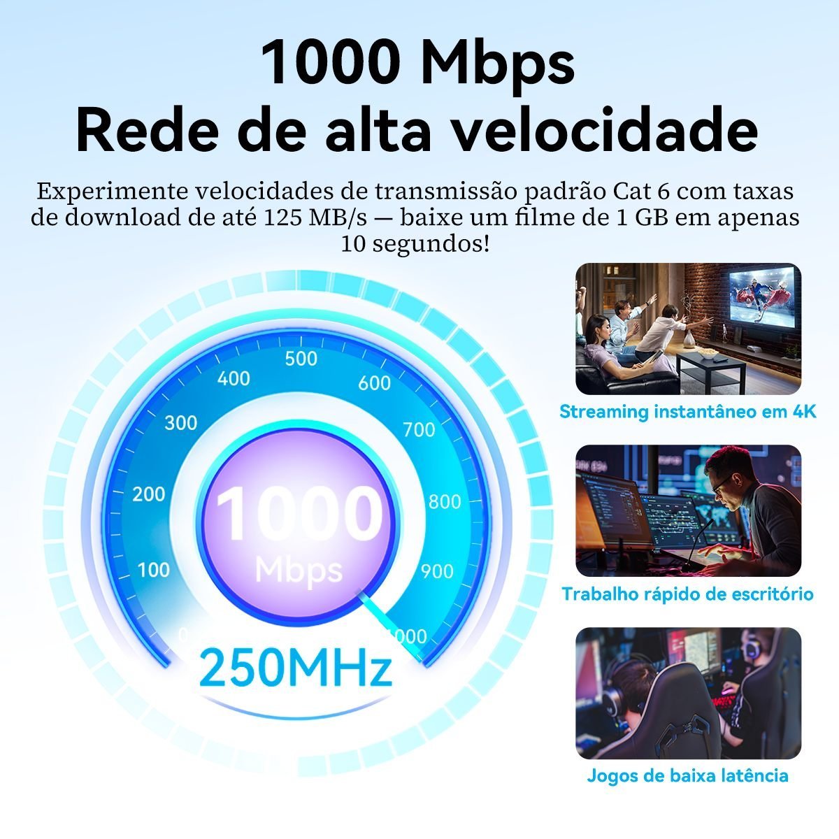 Cabo Rede Cat6 Ethernet Lan Giga 10/1000 - Vention - Imagem 3