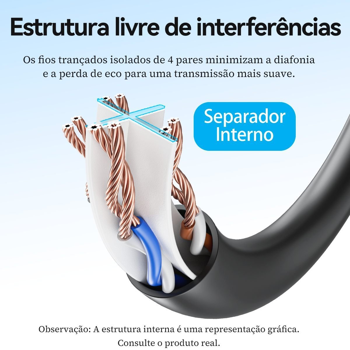 Cabo Rede Cat6 Ethernet Lan Giga 10/1000 - Vention - Imagem 4