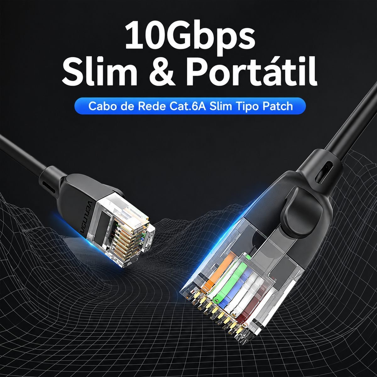 Cabo Rede Cat6a RJ45 Ethernet Lan Giga 10 Gbps - Vention - Imagem 3