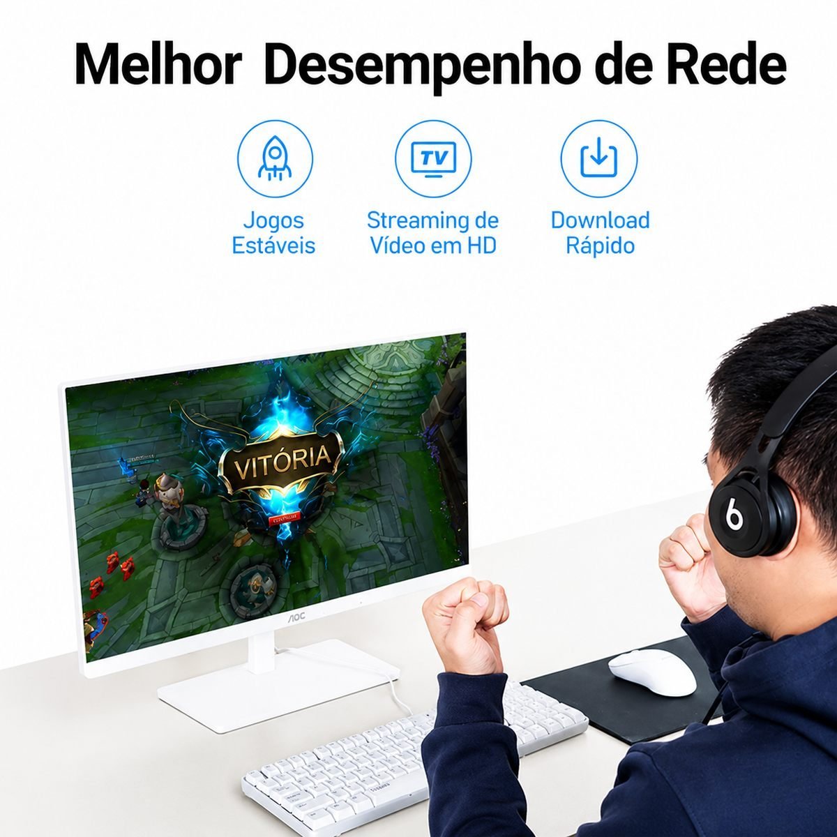 Cabo Rede Cat6a RJ45 Ethernet Lan Giga 10 Gbps - Vention - Imagem 4