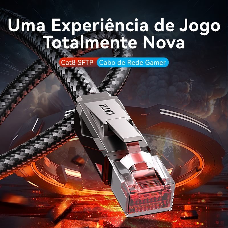 Cabo Rede Gamer Cat8 RJ45 40 Gbps 2000MHz - Vention - Imagem 2