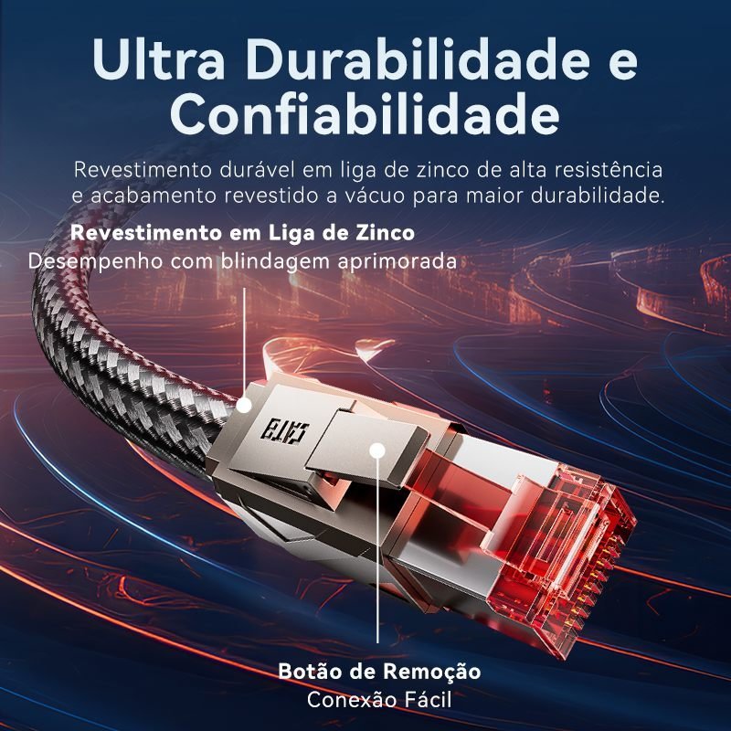 Cabo Rede Gamer Cat8 RJ45 40 Gbps 2000MHz - Vention - Imagem 4