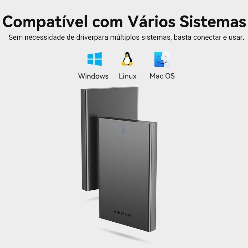 Case para HD Notebook SATA SSD 2.5 USB 3.0 PC TV - Vention - Imagem 7