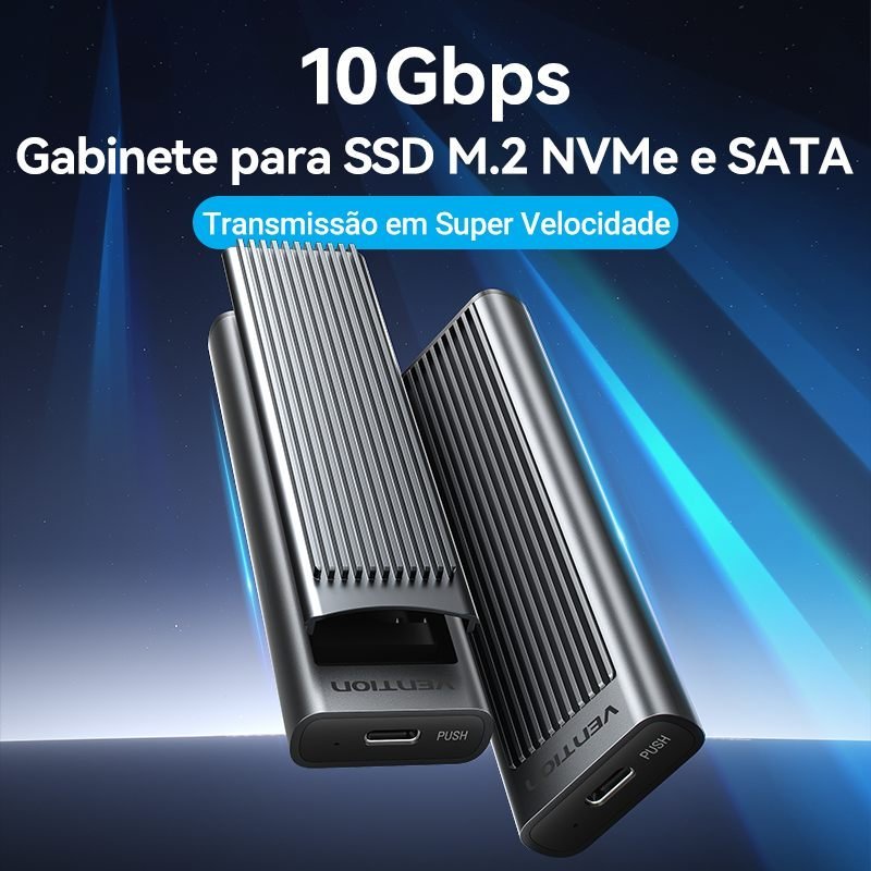 Case para SSD M.2 NVMe USB 3.2 Tipo C Gen 210 Gbps - Vention - Imagem 2