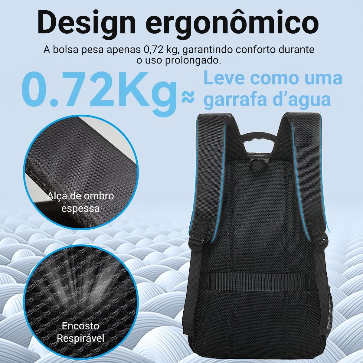 Mochila Executiva Notebook - 15,6'' Impermeável USB - Vention - Imagem 7