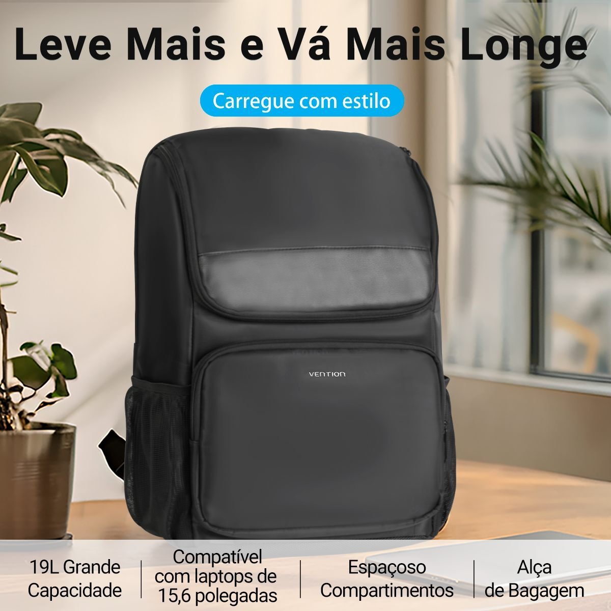 Mochila Premium Executiva Notebook 15,6 Impermeável - Vention - Imagem 2