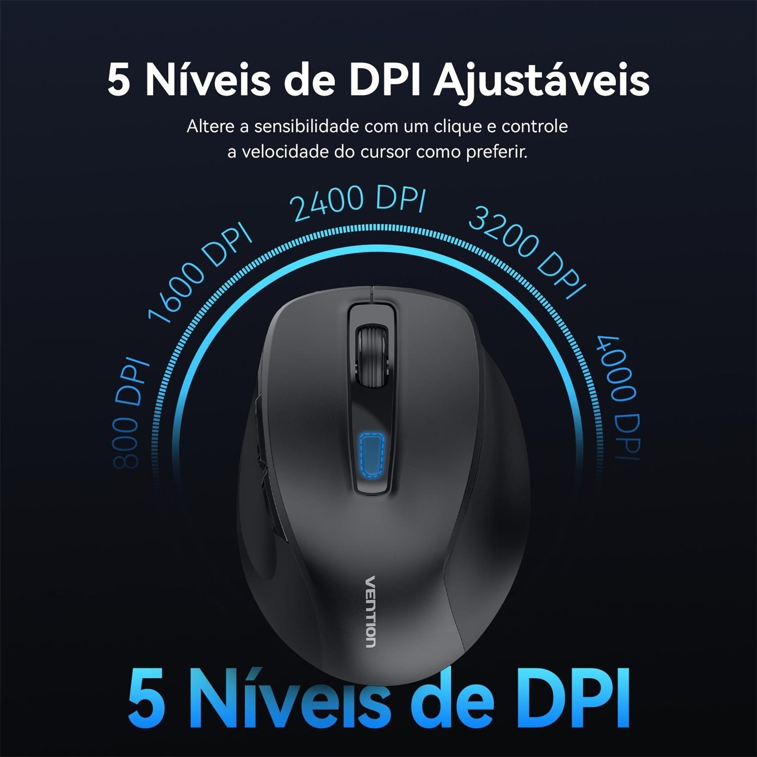 Mouse Sem Fio USB 2.4GHz para Notebook e Desktop - Vention - Imagem 3