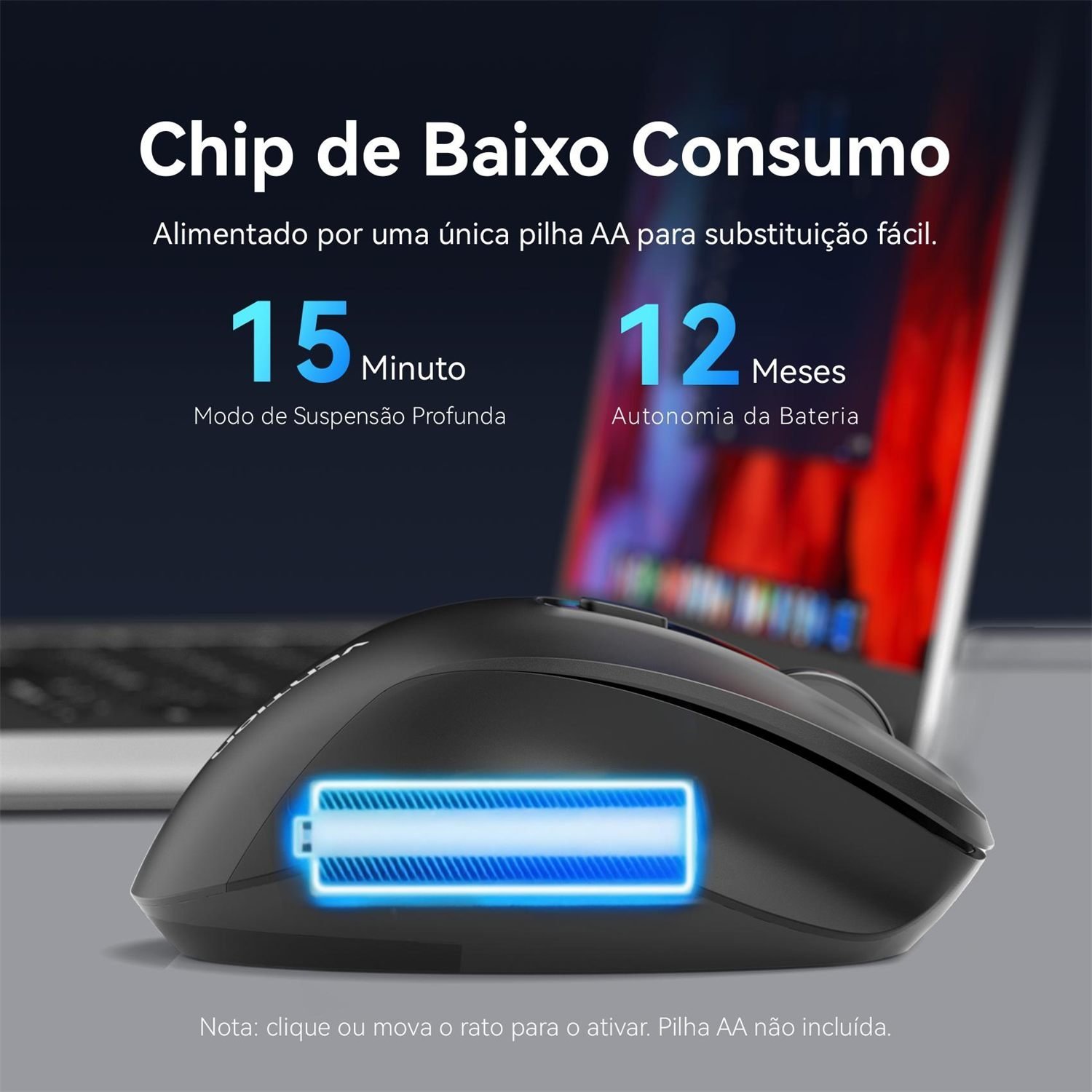 Mouse Sem Fio USB 2.4GHz para Notebook e Desktop - Vention - Imagem 4