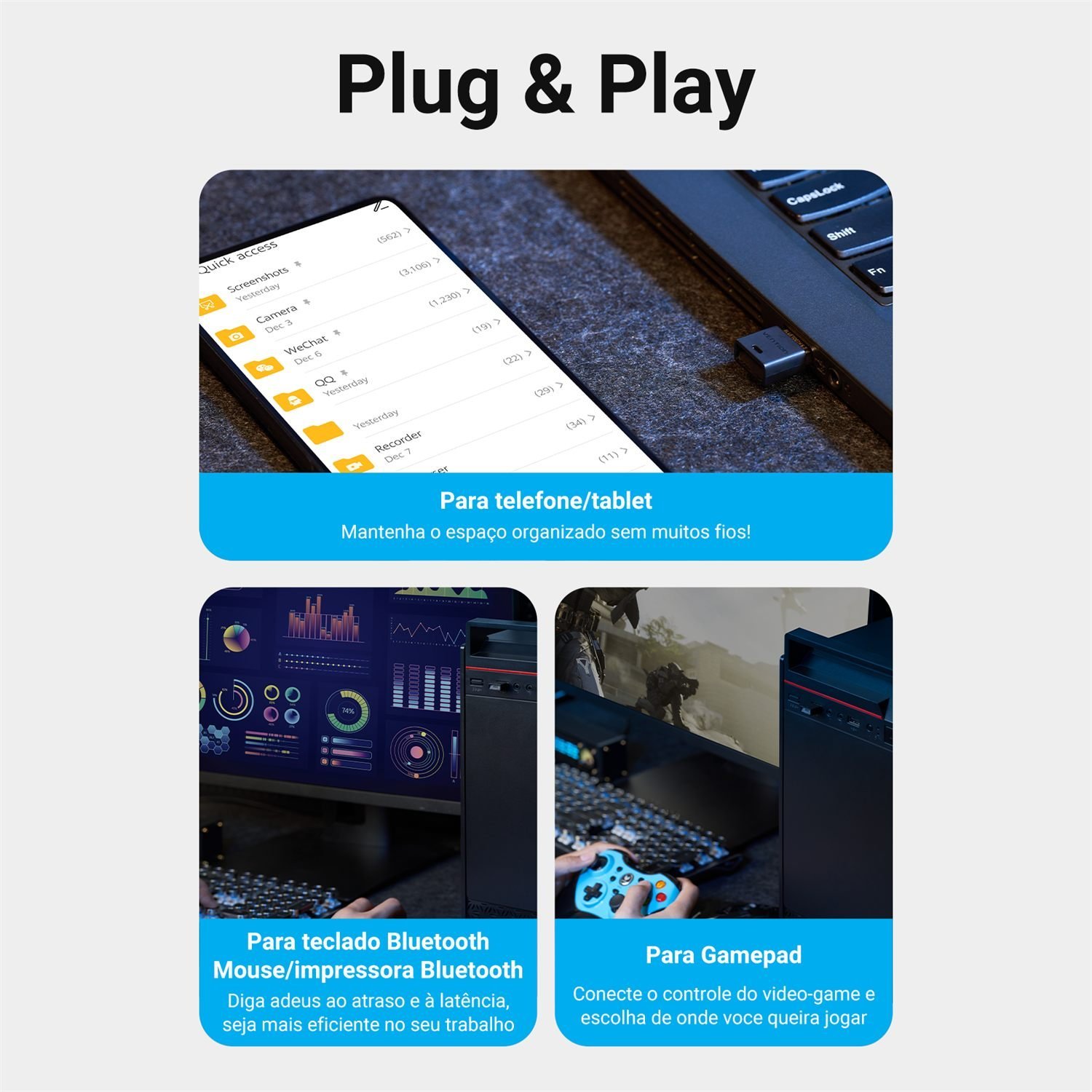 Adaptador Bluetooth USB Dongle 5.35 Dispositivo - Vention - Imagem 9