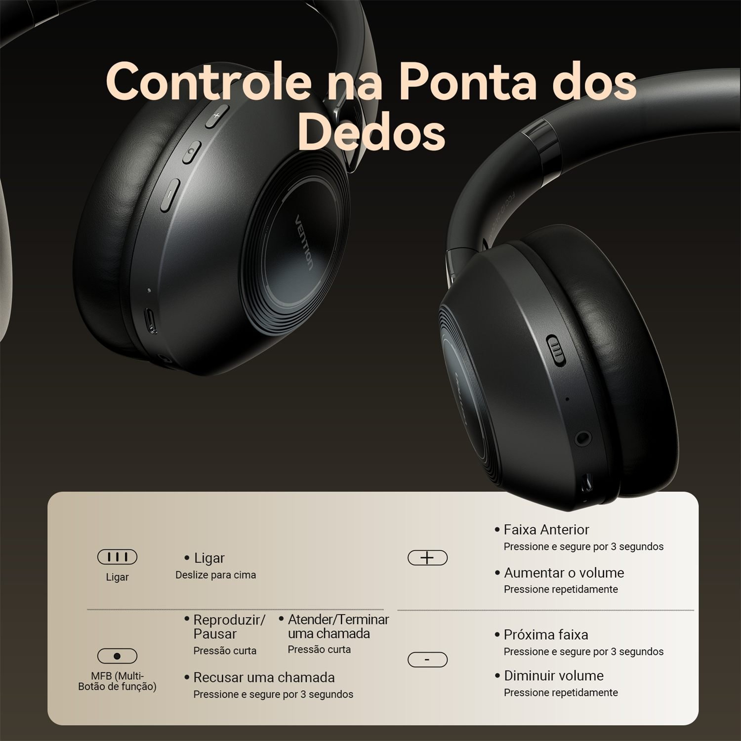 Fones Ouvido Bluetooth 6.0 Pro Sound 24 Hrs - Vention - Imagem 5
